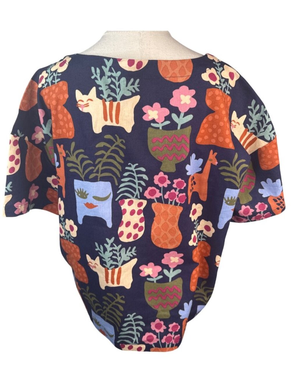 Princess Highway Size 10 Cat Vase Print Top Relaxed Fit Short Sleeve New This ne - Picture 3 of 13